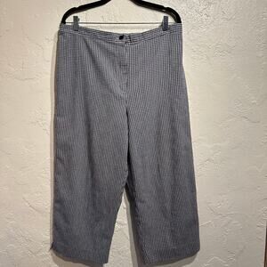 Alfred Dunner Size 16 Navy White Gingham Capri Pants Coastal Beach Cruise